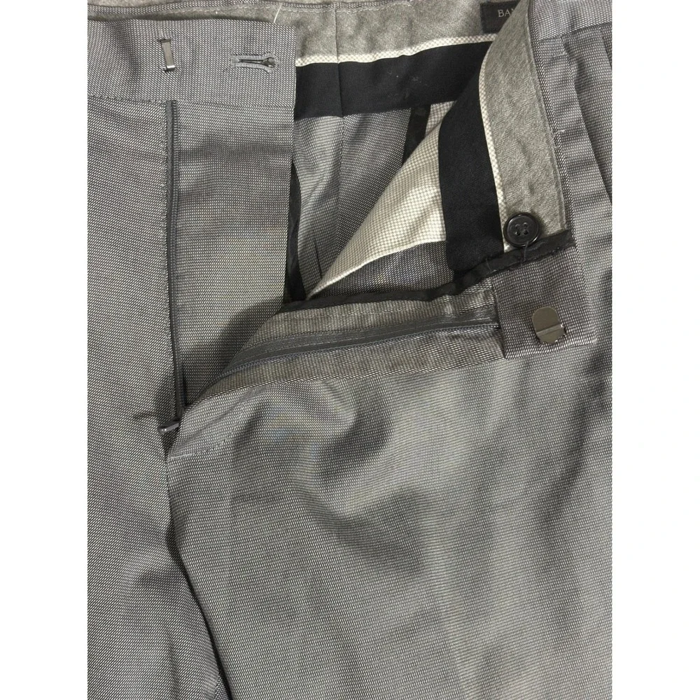 Banana Republic Slim Fit Gray‎ Cotton Blend Dress Pants Mens 32x30 Flat Front